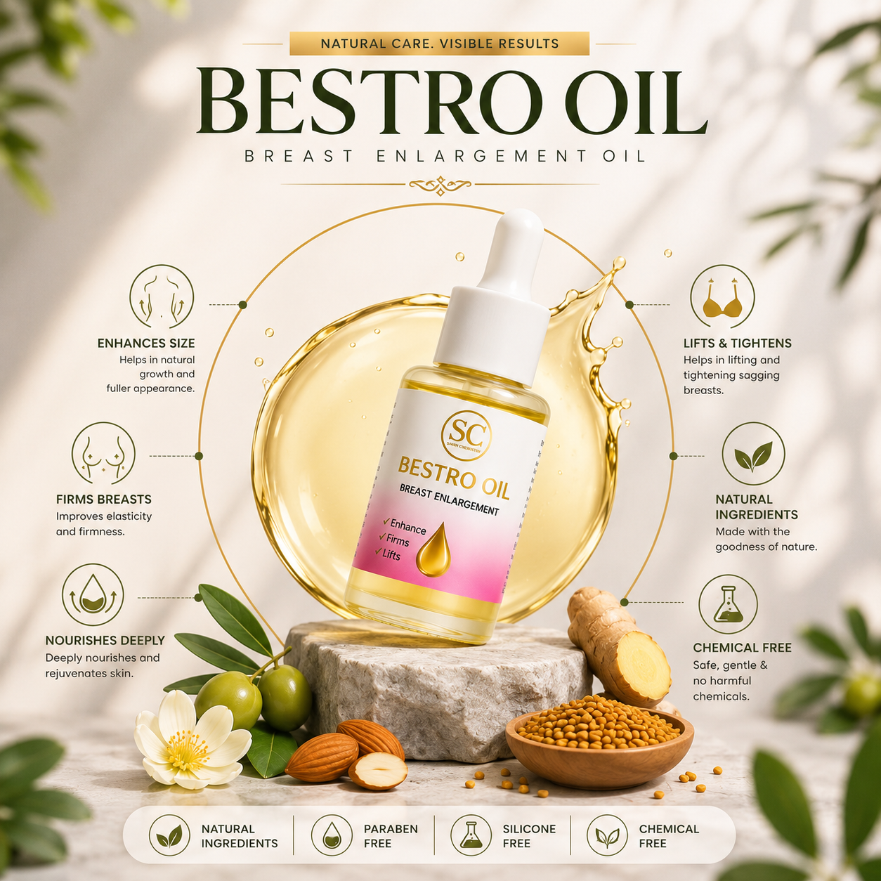 BESTRO BREAST SERUM (100% NATURAL RESULTS )
