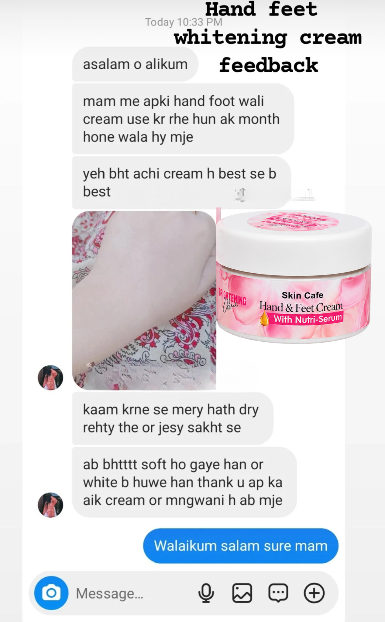 HAND FEET WHITENING CREAM (100 % RESULTS )