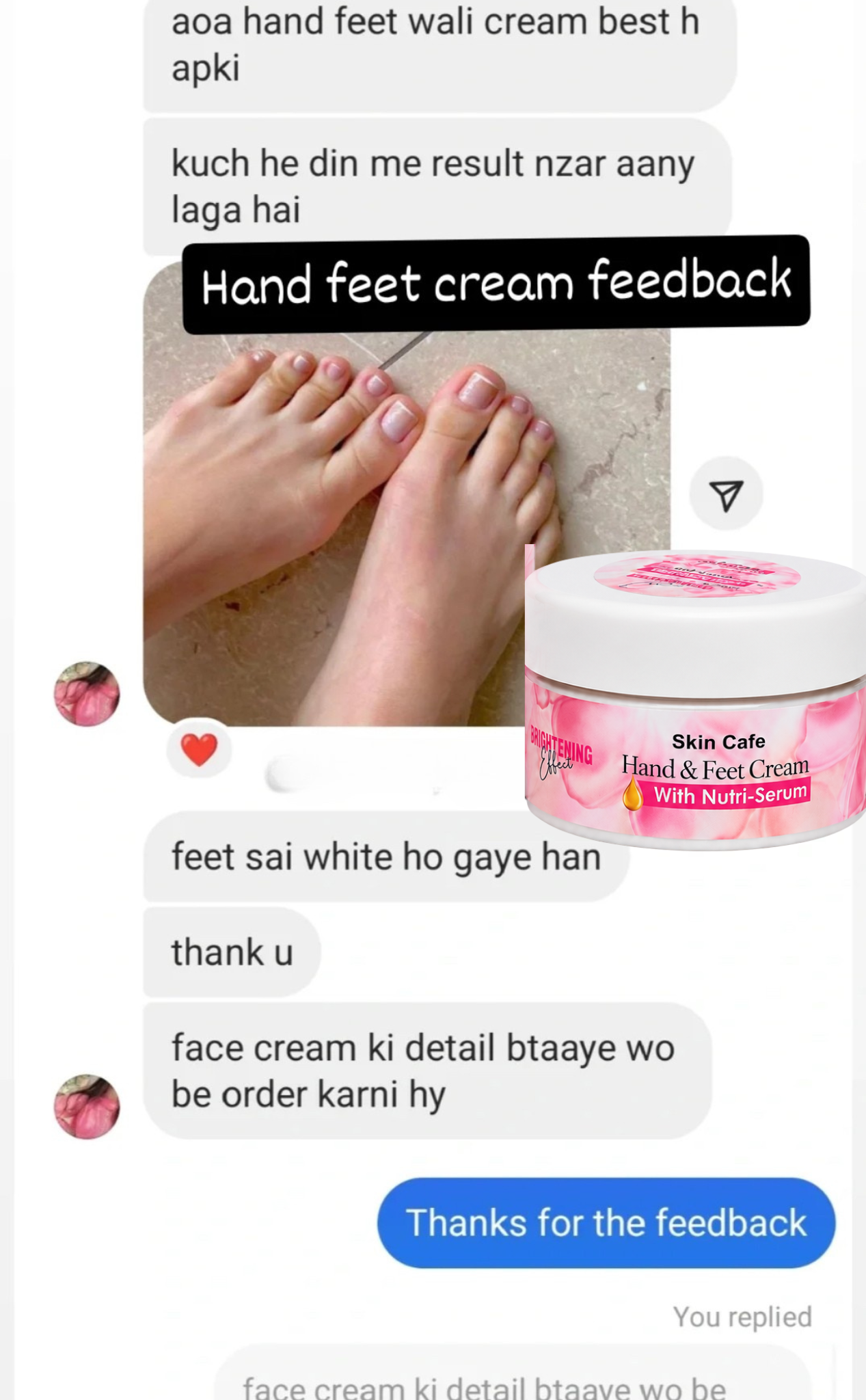 HAND FEET WHITENING CREAM (100 % RESULTS )