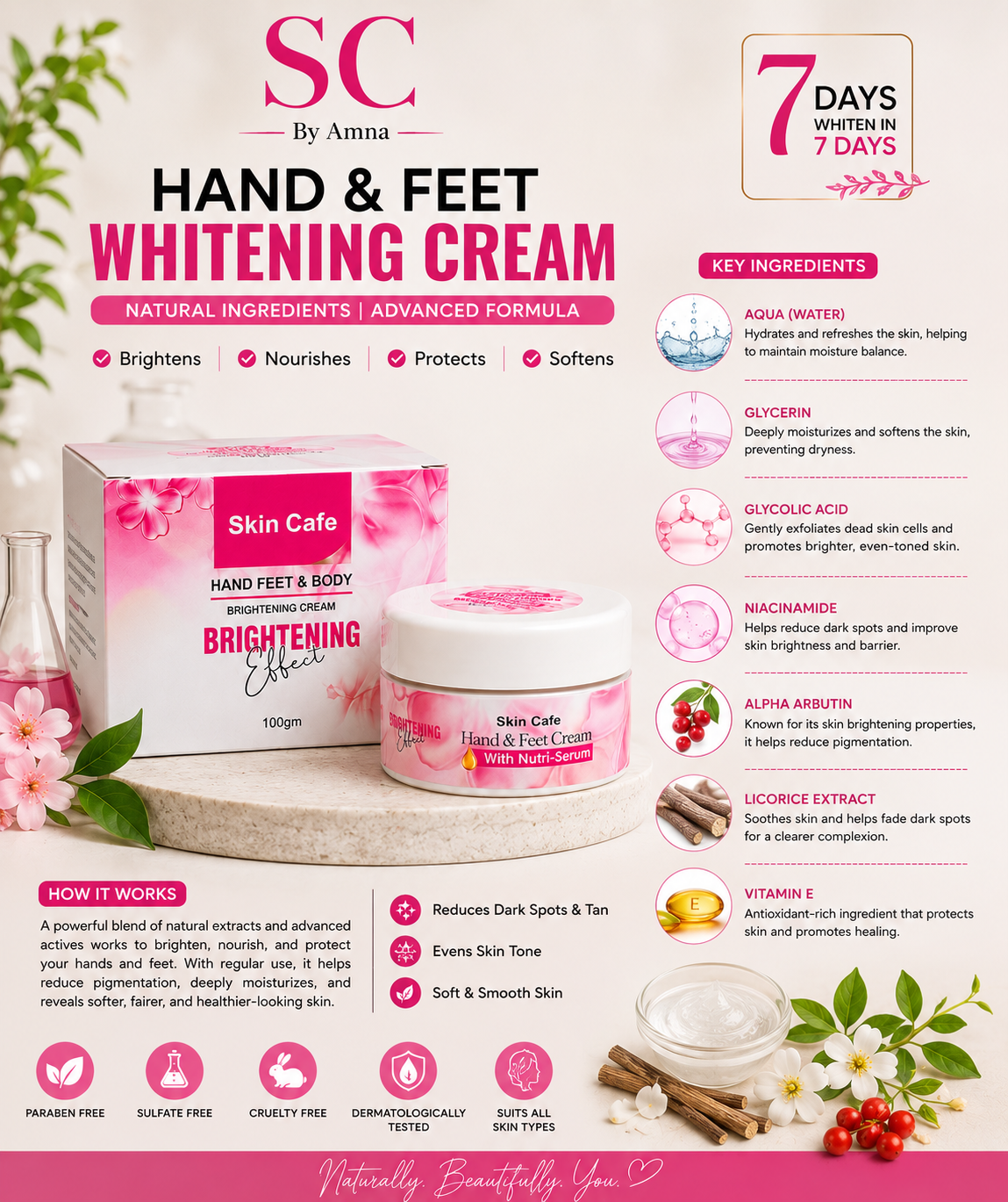 HAND FEET WHITENING CREAM (100 % RESULTS )