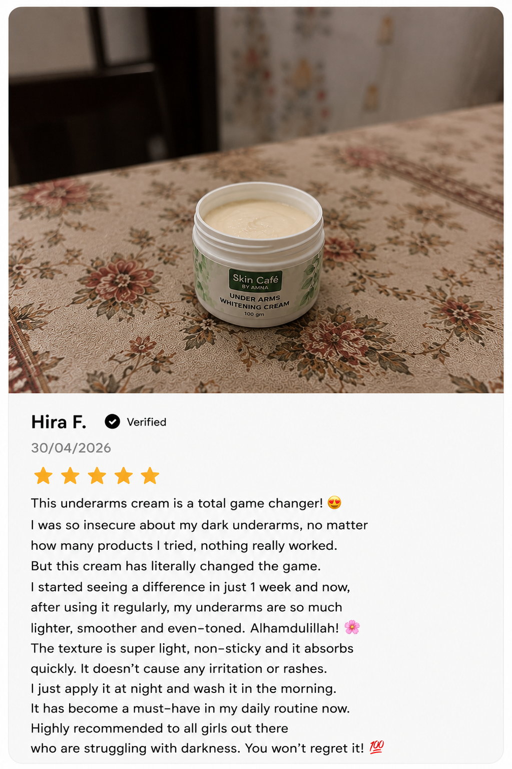 UNDER ARMS PRIVATE PARTS WHITENING CREAM