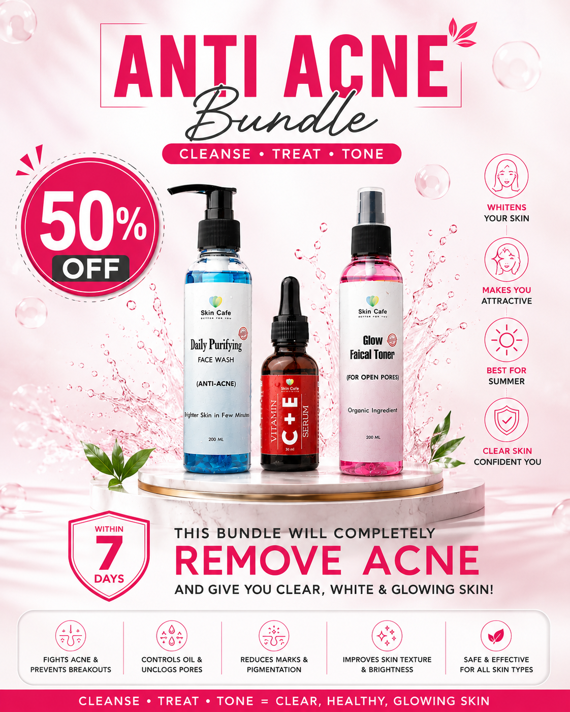 ANTI ACNE BUNDLE (REMOVE ACNE WIITHIN 7 DAYS )