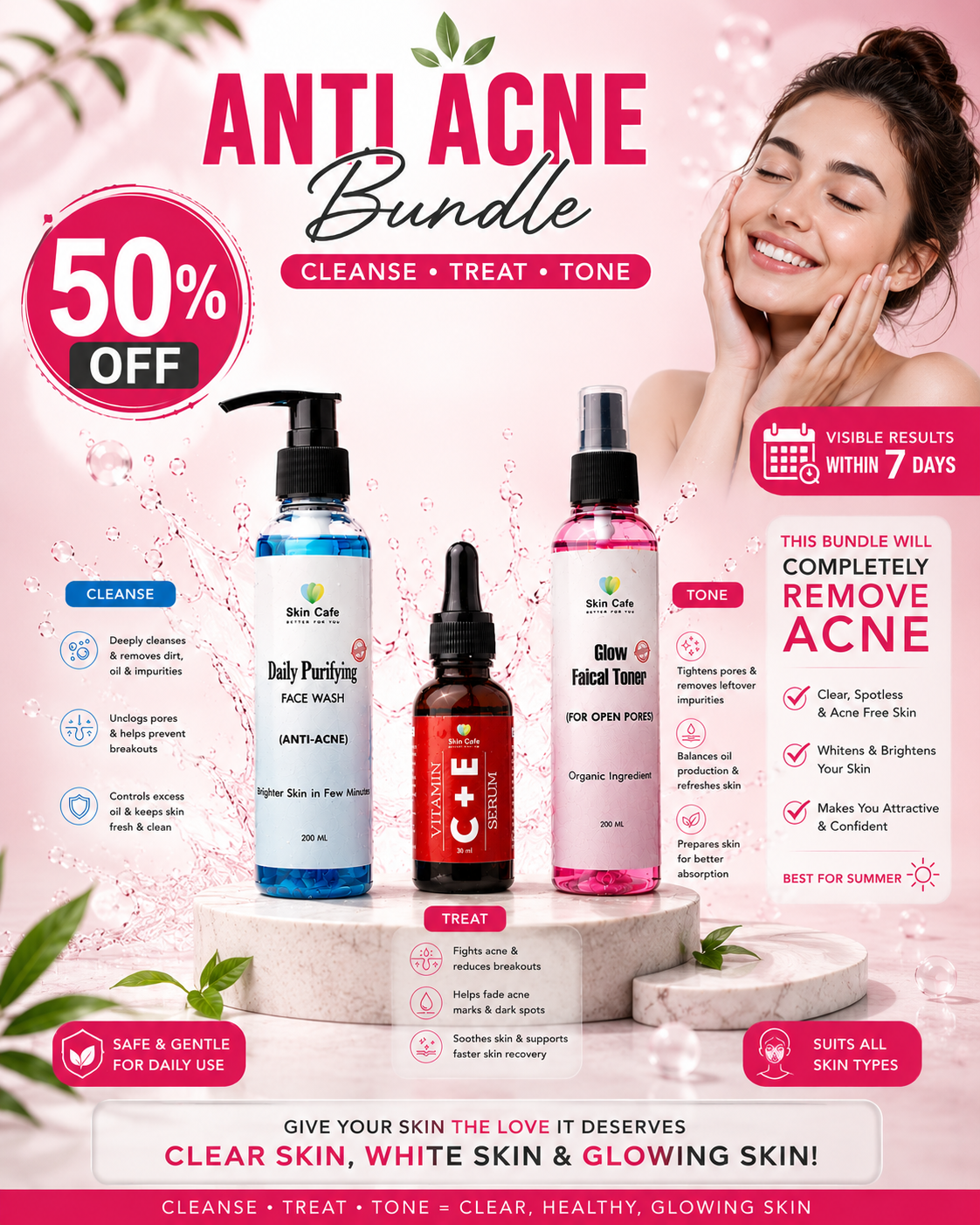 ANTI ACNE BUNDLE (REMOVE ACNE WIITHIN 7 DAYS )