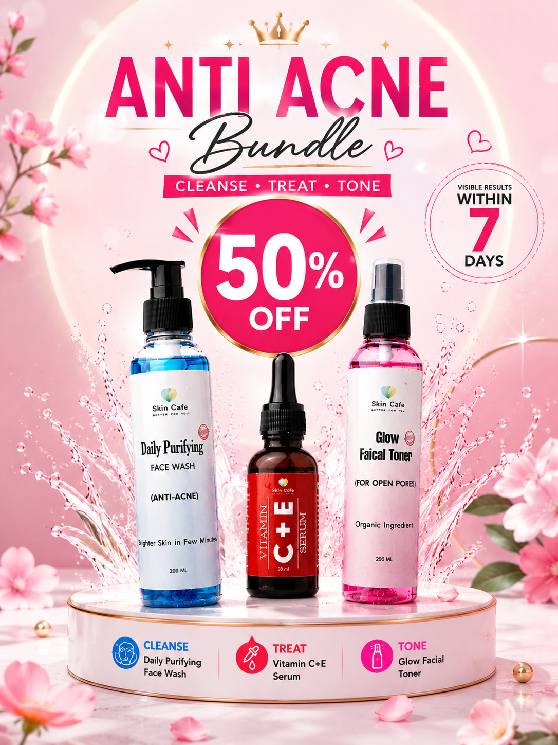 ANTI ACNE BUNDLE (REMOVE ACNE WIITHIN 7 DAYS )