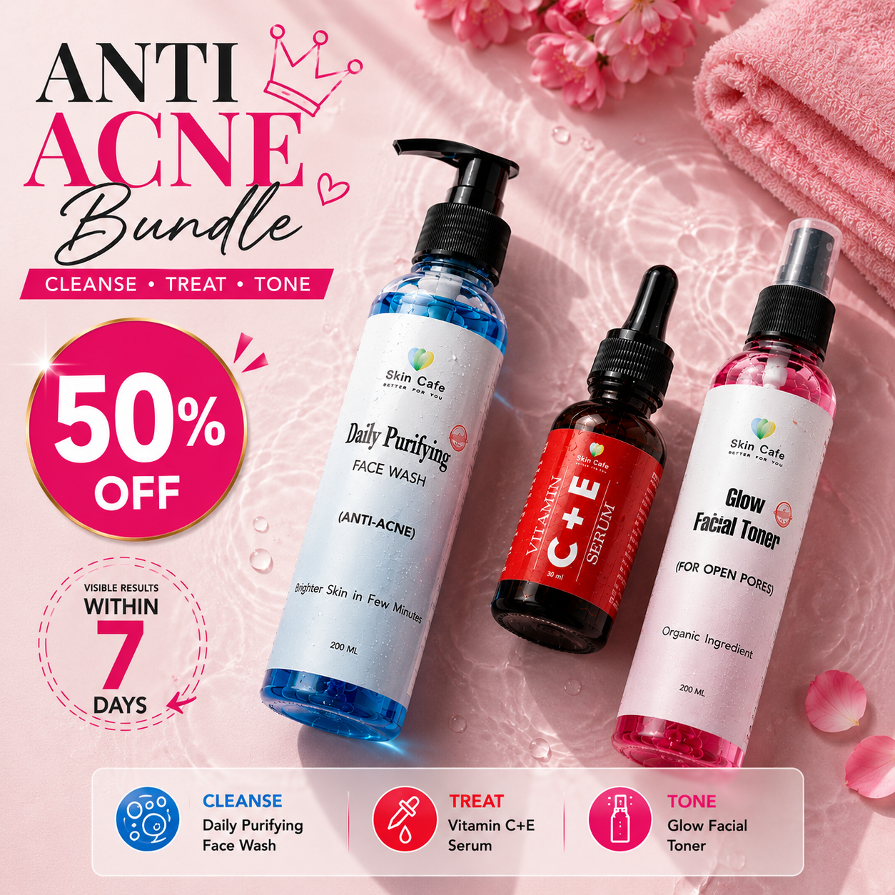 ANTI ACNE BUNDLE (REMOVE ACNE WIITHIN 7 DAYS )
