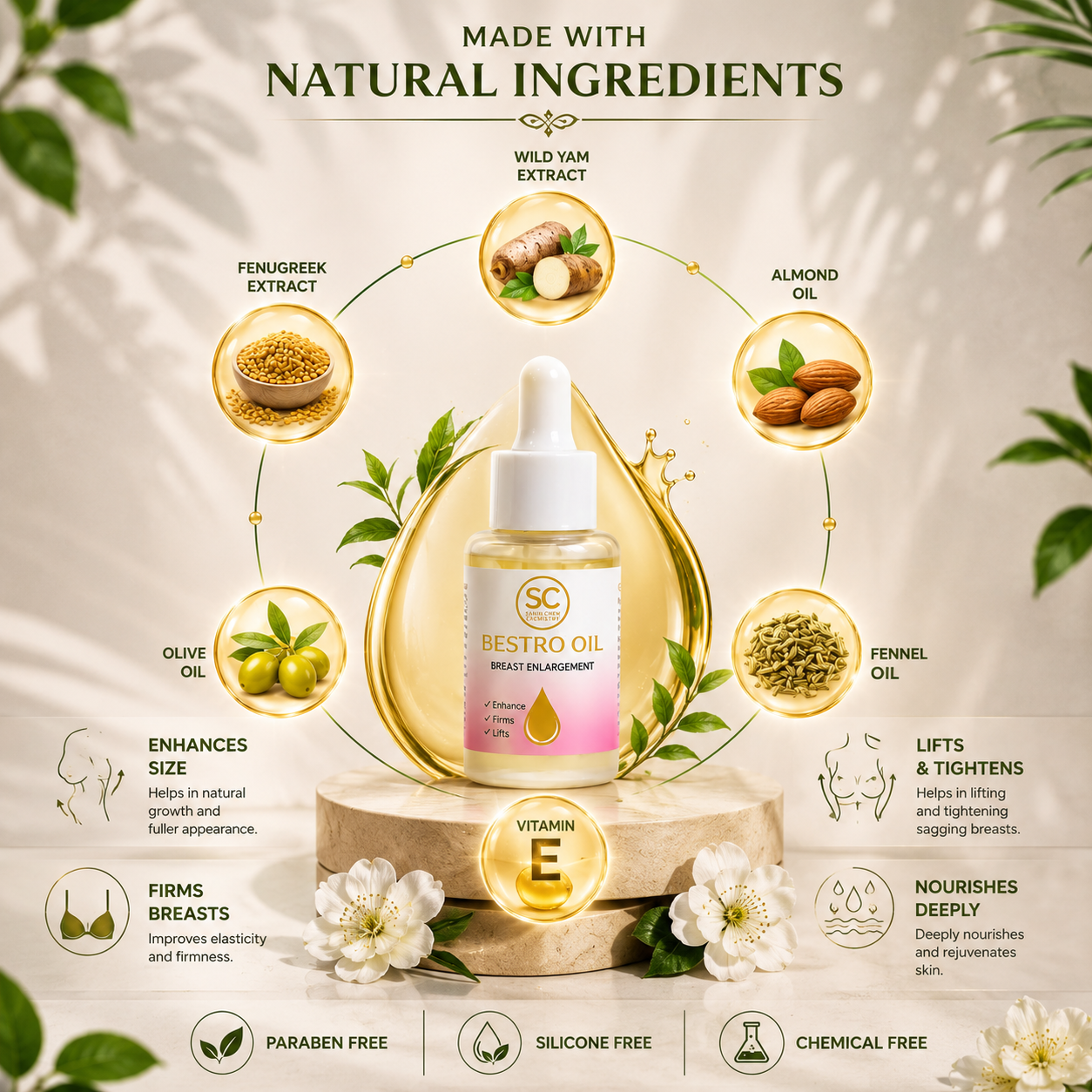 BESTRO BREAST SERUM (100% NATURAL RESULTS )